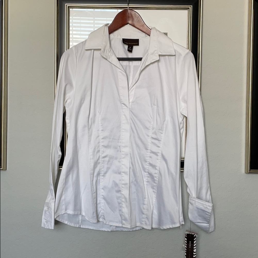 NWT-Dana Buchman White Dress Shirt - Medium